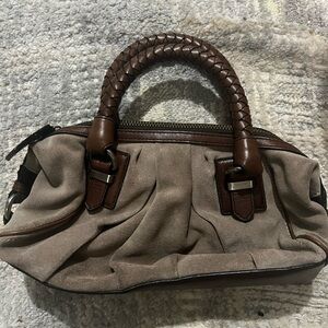 Elegant Brown and Tan Women's Handbag